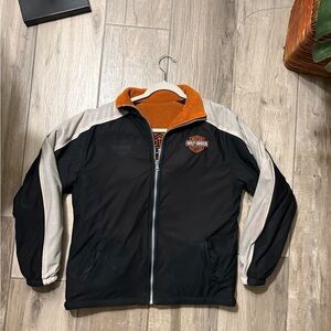 Harley-Davidson Black and Orange Fleece Jacket